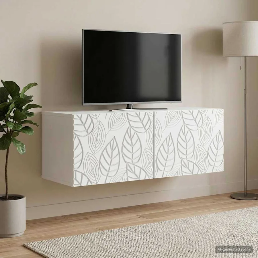 Meuble TV mural 78,5 x 41 x 30 cm Blanc Bois d'ingénierie