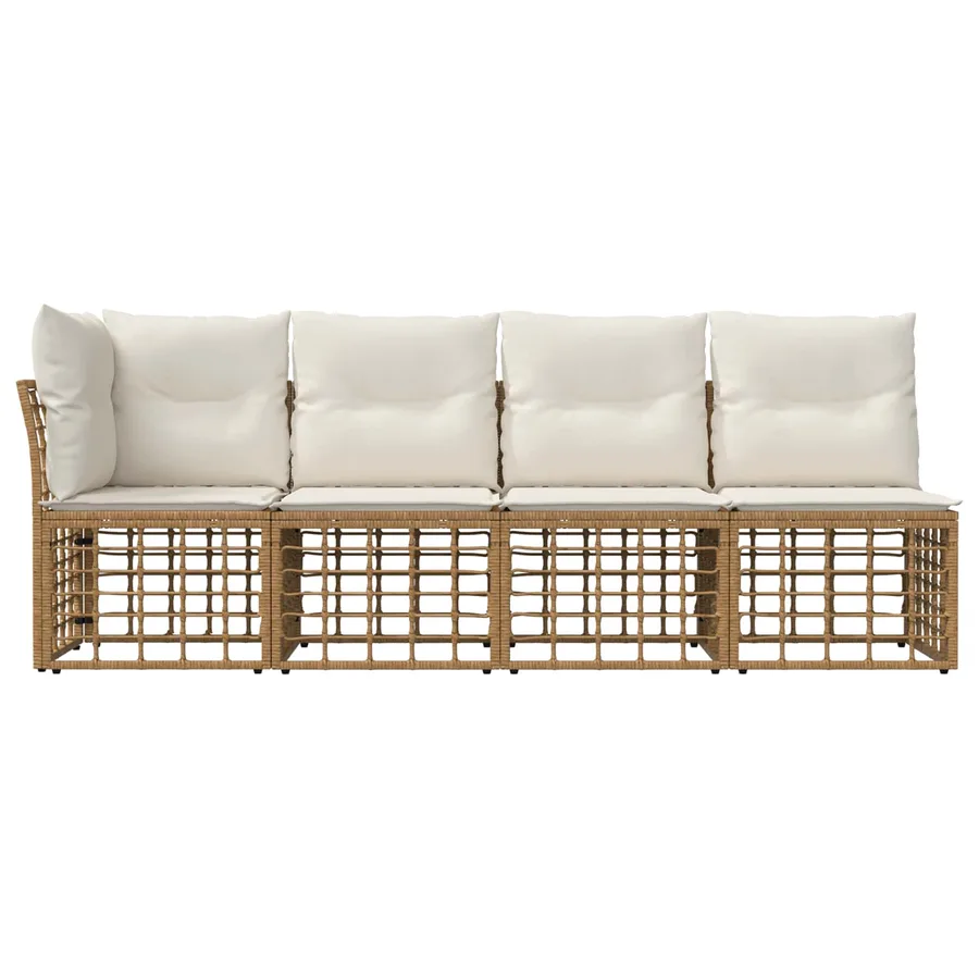 Canapé de jardin 4 places avec accoudoir gauche 4 pcs - 4