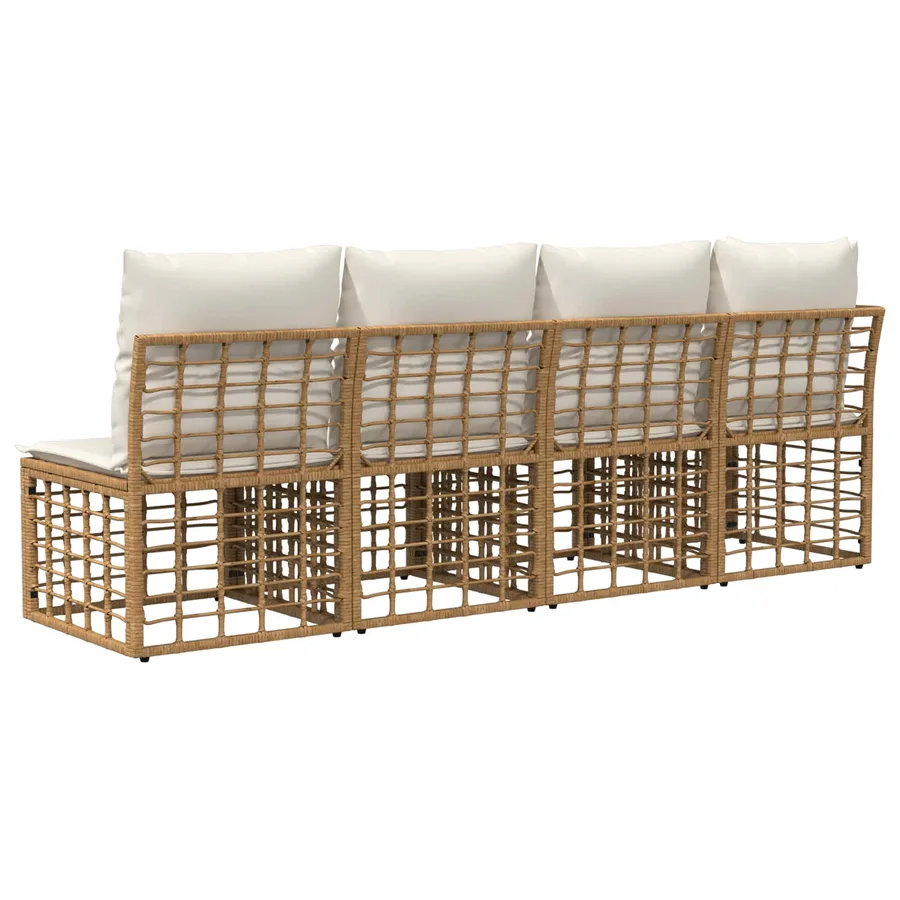Canapé de jardin 4 places avec accoudoir gauche 4 pcs - 6