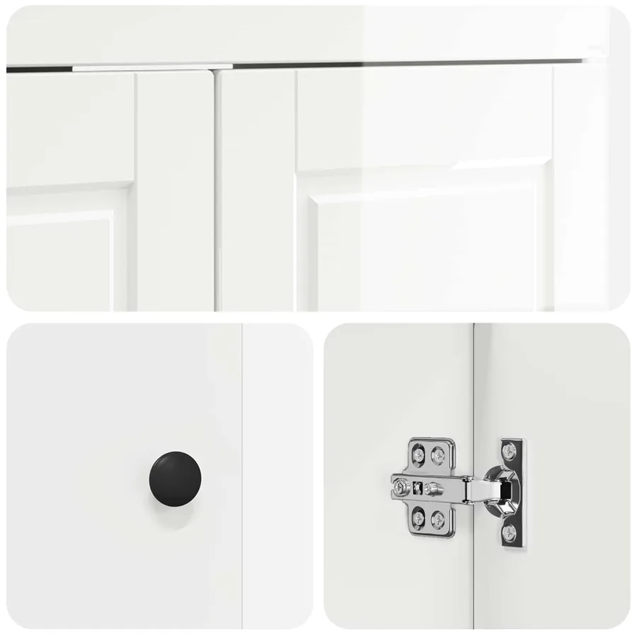 Ensemble de mobilier de salle de bain Blanc brillant - 8