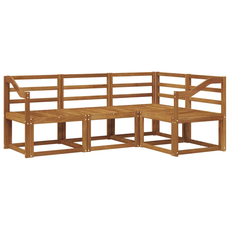 Ensemble de canapés d'extérieur 4 pcs Naturel - 2