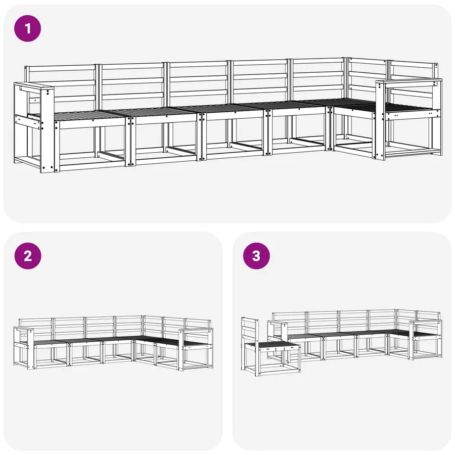 Ensemble de canapés d'extérieur 6 pcs Naturel - 6