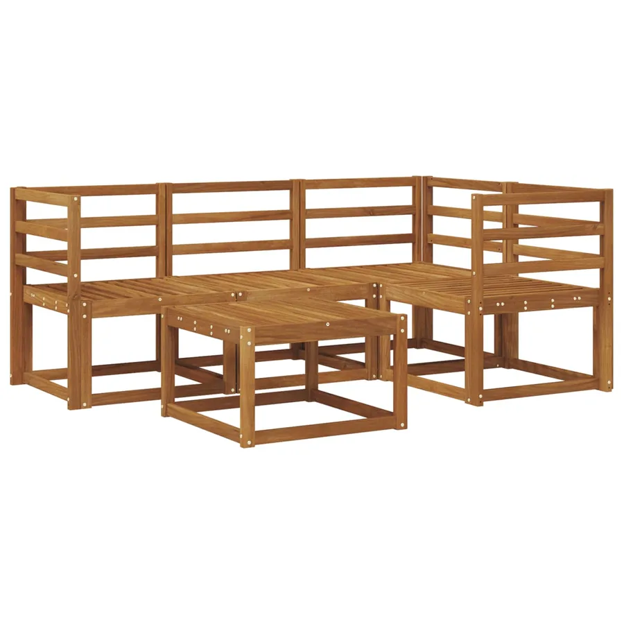 Ensemble de canapés d'extérieur 5 pcs Naturel - 2