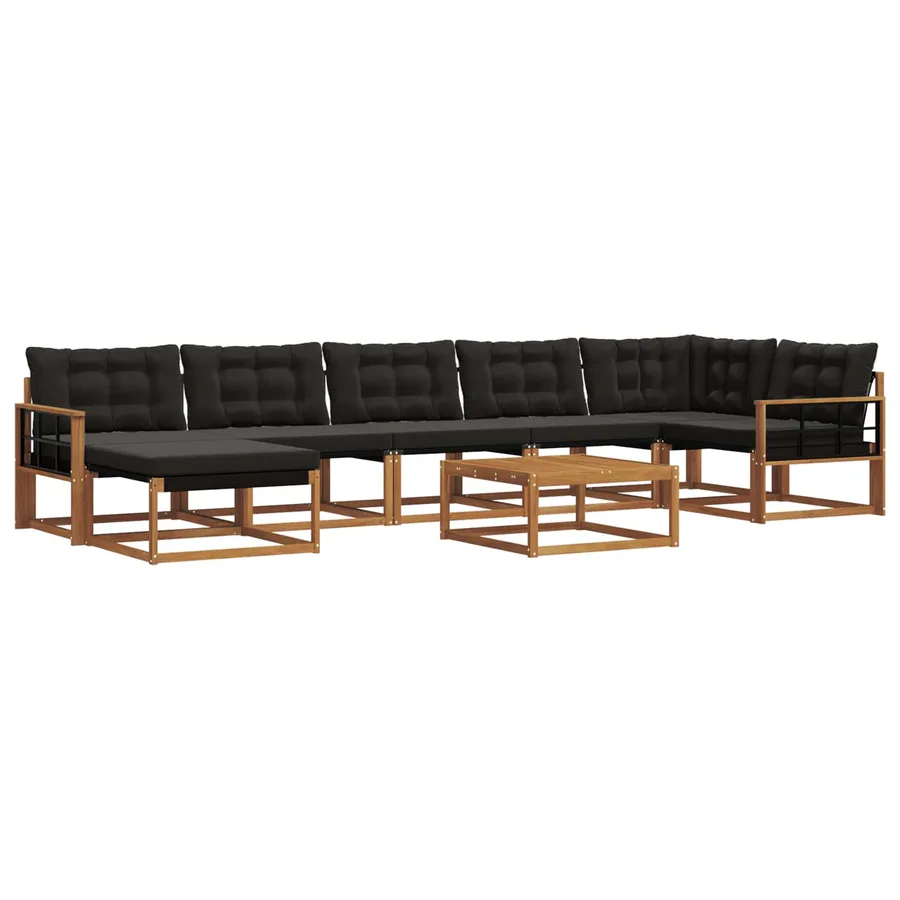 Ensemble de canapés d'extérieur 22 pcs Naturel et Noir - 2