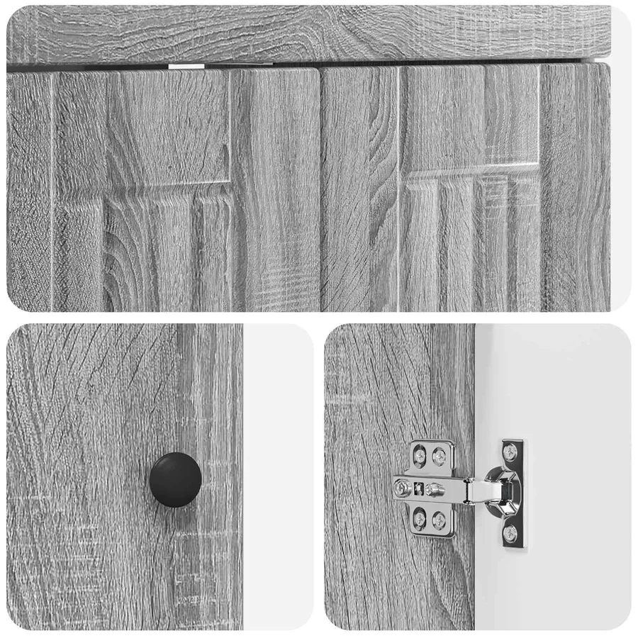 Ensemble de mobilier de salle de bain Sonoma gris - 8