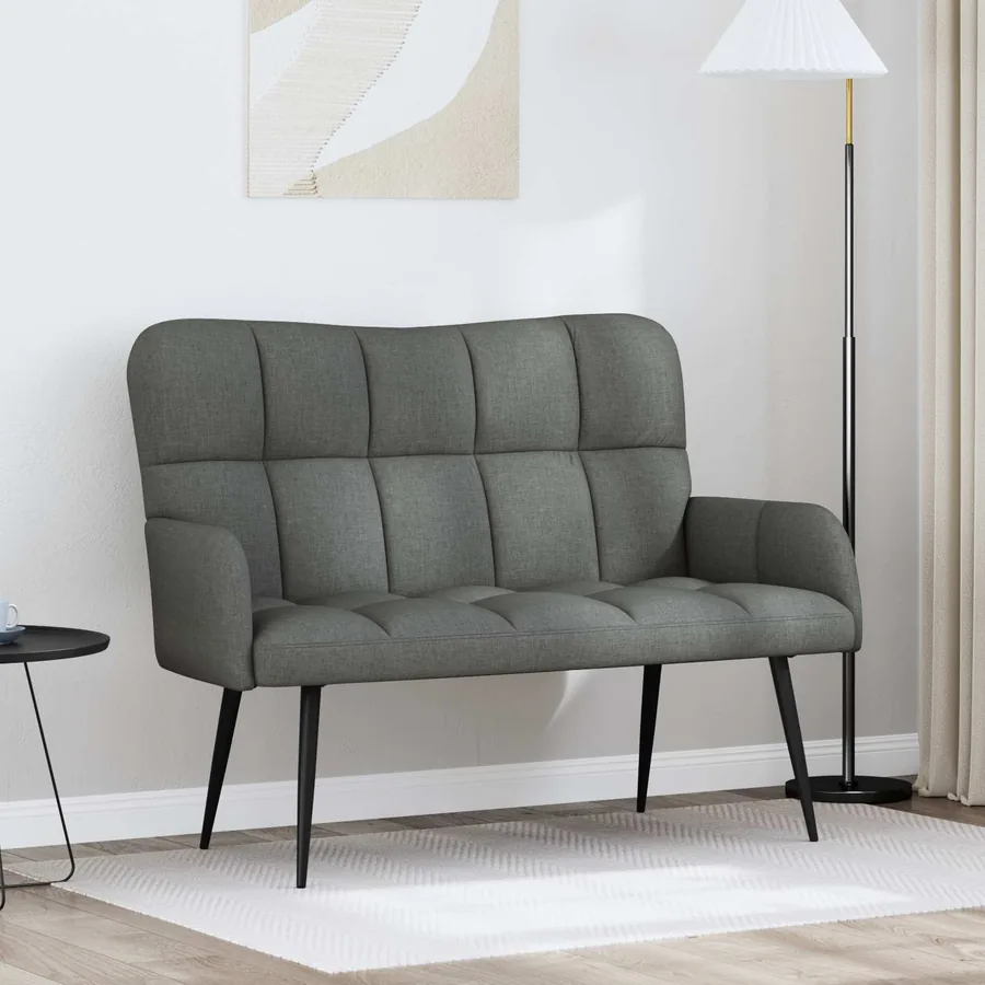 Sofa 2 places Gris foncé 115 x 61 x 87 cm Tissu
