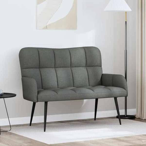 Sofa 2 places Gris foncé 115 x 61 x 87 cm Tissu