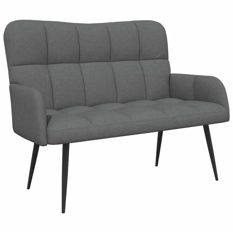 Sofa 2 places Gris foncé 115 x 61 x 87 cm Tissu - 2