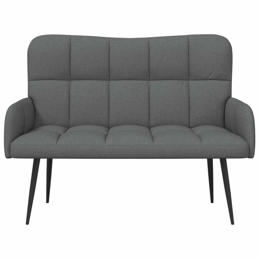 Sofa 2 places Gris foncé 115 x 61 x 87 cm Tissu - 4