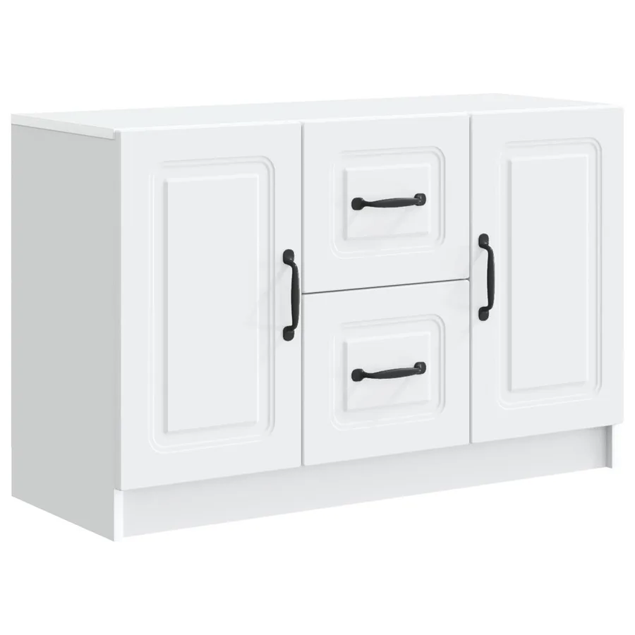 Buffet Blanc 89 x 34,5 x 57 cm Bois d'ingénierie - 2