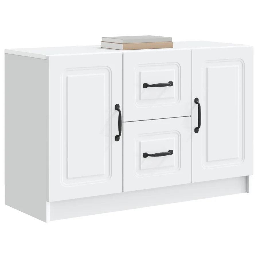 Buffet Blanc 89 x 34,5 x 57 cm Bois d'ingénierie - 3