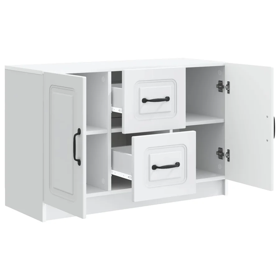 Buffet Blanc 89 x 34,5 x 57 cm Bois d'ingénierie - 5