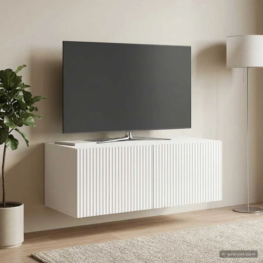 Meuble TV mural Montage mural Blanc brillant 78,5 x 41 x 30 cm