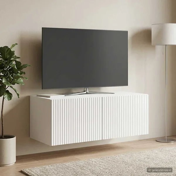 Meuble TV mural Montage mural Blanc brillant 78,5 x 41 x 30 cm