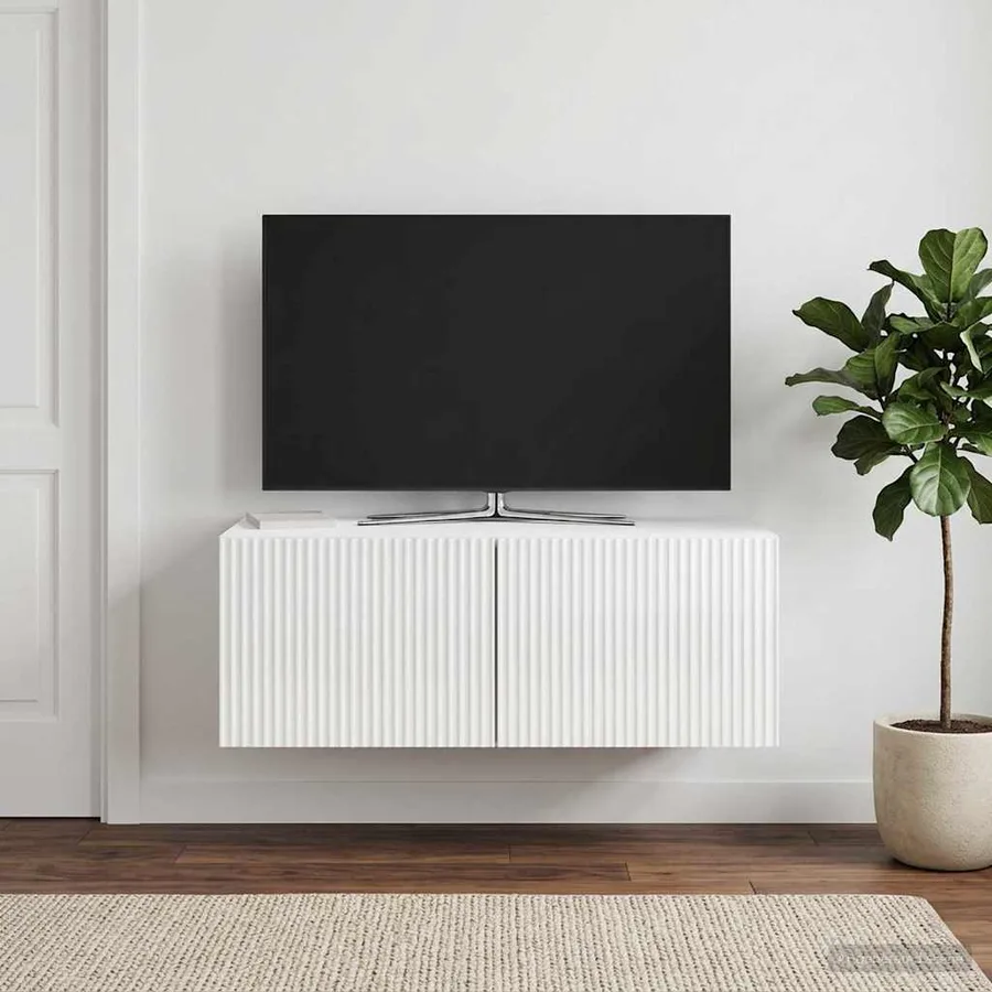 Meuble TV mural Montage mural Blanc brillant 78,5 x 41 x 30 cm - 4