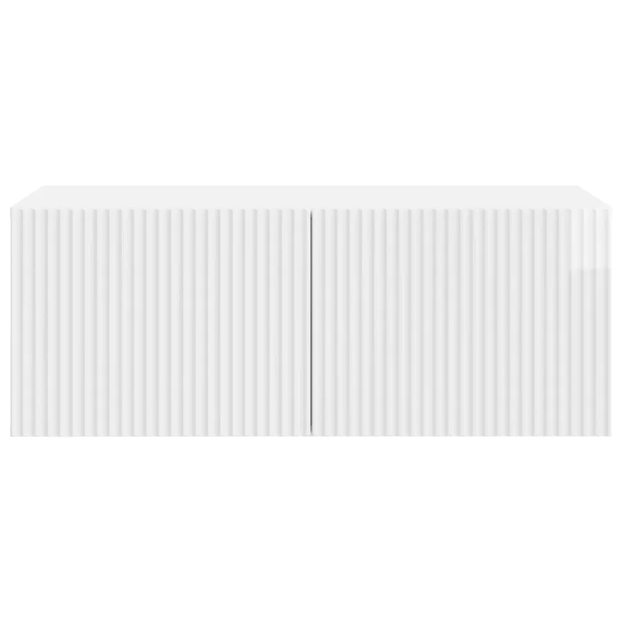 Meuble TV mural Montage mural Blanc brillant 78,5 x 41 x 30 cm - 6