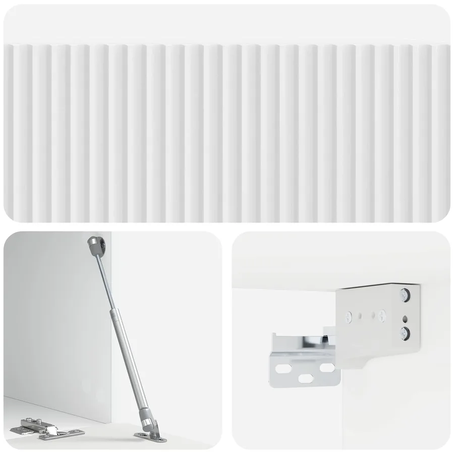 Meuble TV mural Montage mural Blanc brillant 78,5 x 41 x 30 cm - 9
