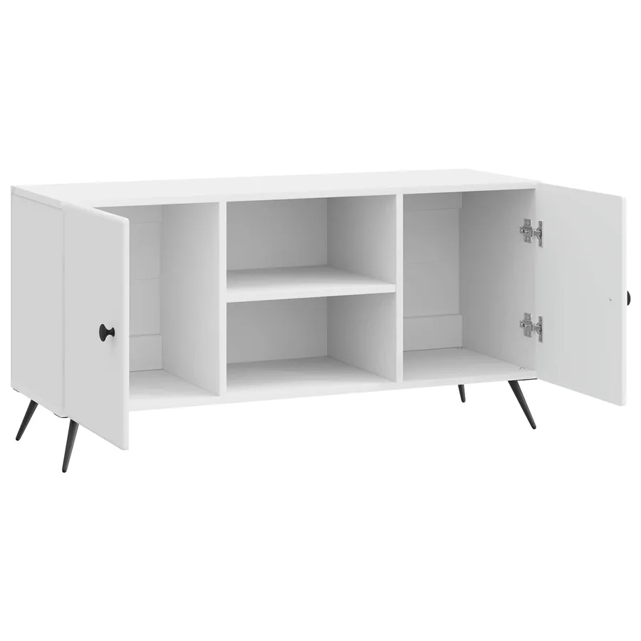 Meuble TV Blanc brillant 102 x 34,5 x 50 cm Bois d'ingénierie - 5