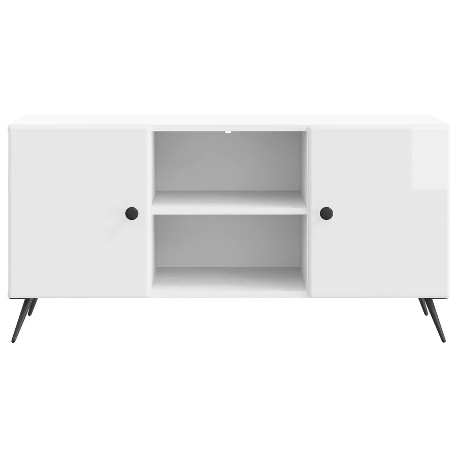 Meuble TV Blanc brillant 102 x 34,5 x 50 cm Bois d'ingénierie - 6