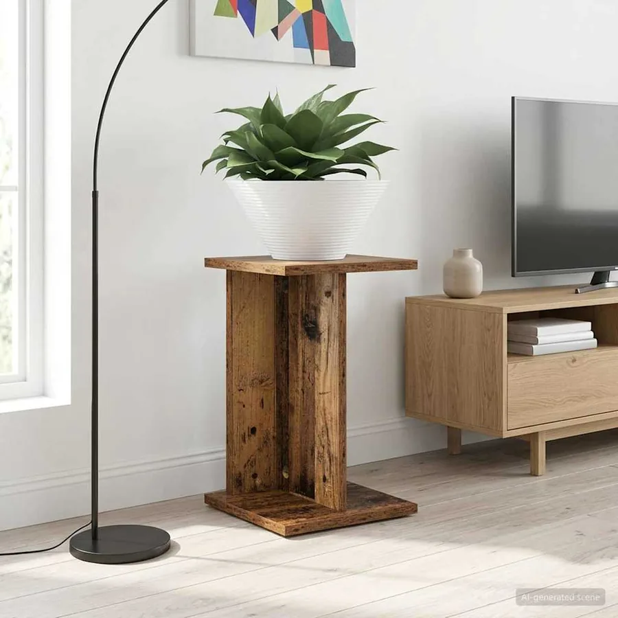 Support de Plante Bois ancien 25 x 25,5 x 40,5 cm