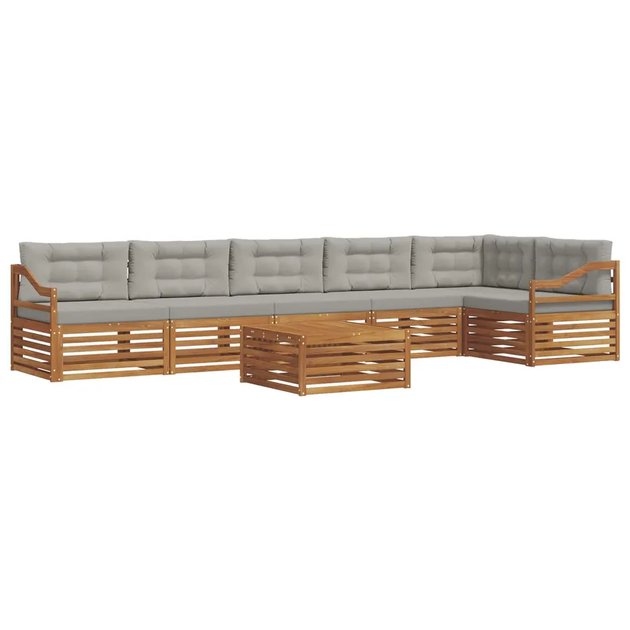 Ensemble de canapés d'extérieur 7 pcs Gris Naturel et Clair - 2