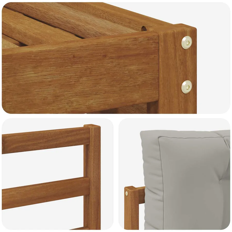 Ensemble de canapés d'extérieur 8 pcs Gris Naturel et Clair - 6