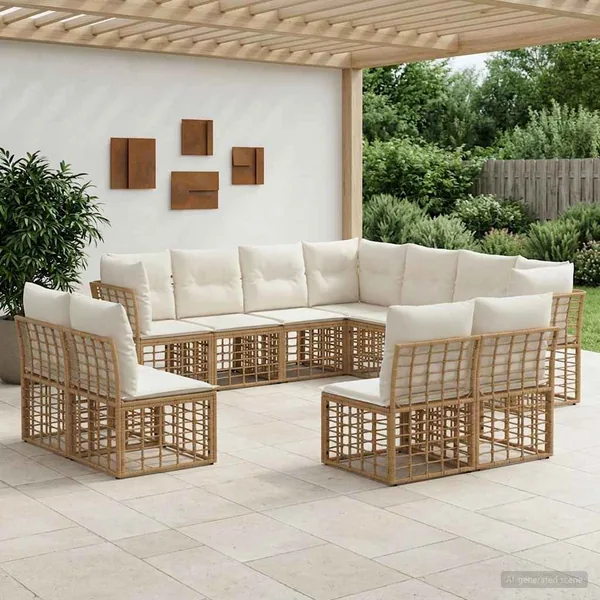 Ensemble de canapés d'extérieur Naturel Polyester