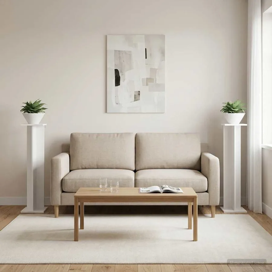 Support de Plante 2 pc Blanc 25 x 25,5 x 100,5 cm