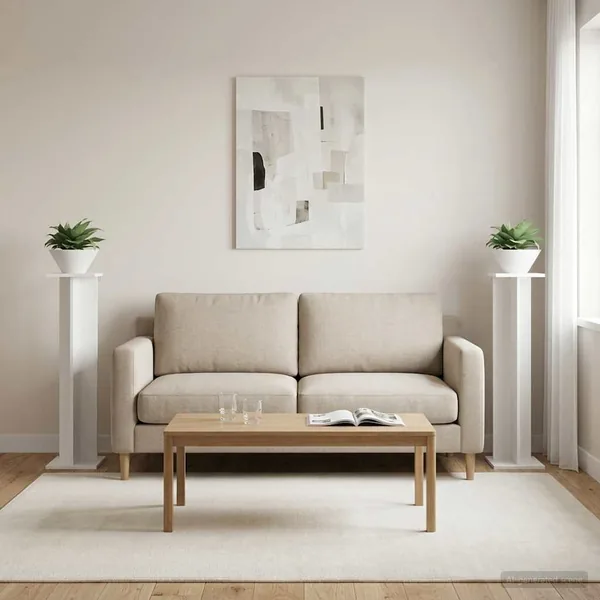 Support de Plante 2 pc Blanc 25 x 25,5 x 100,5 cm