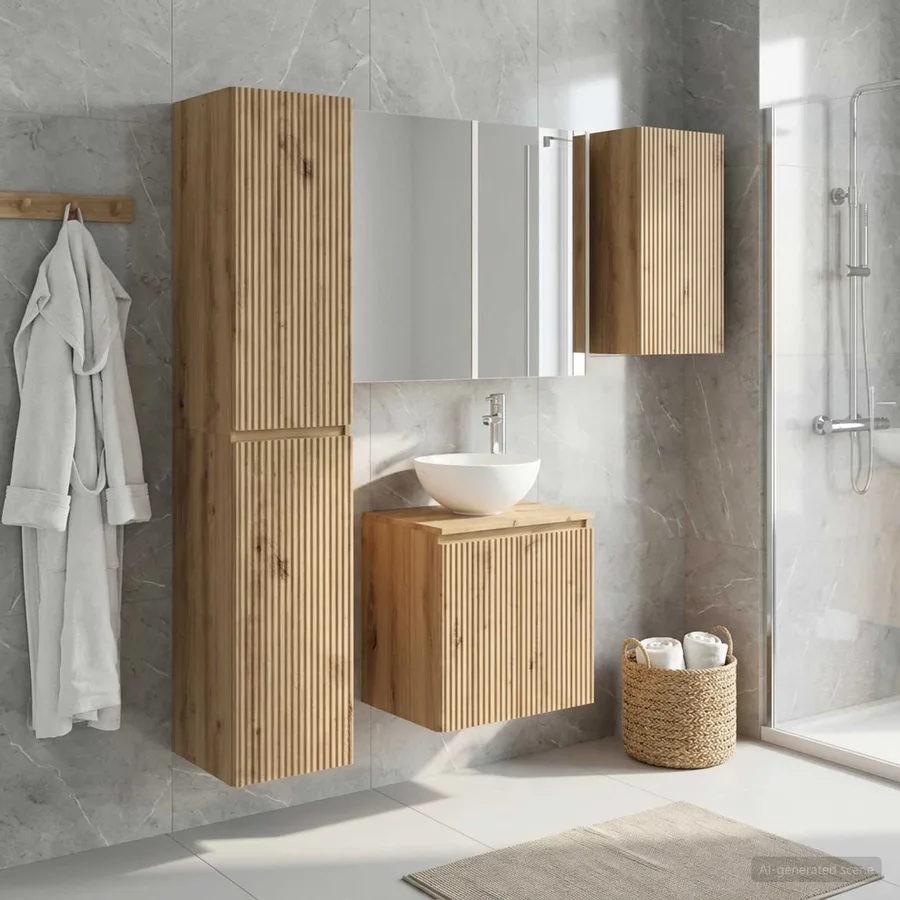 Ensemble d'armoire de salle de bain 5 pc Chêne artisanal - 4