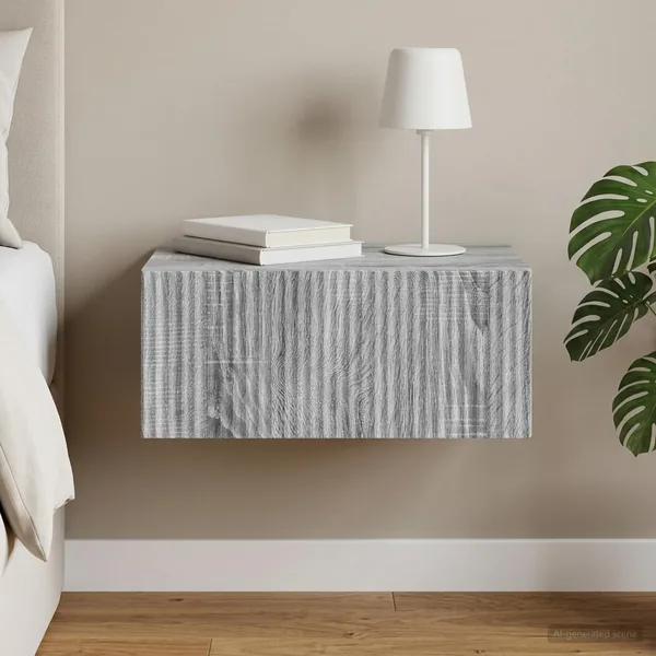 Cabinet de chevet mural Sonoma gris 49 x 34,5 x 20 cm