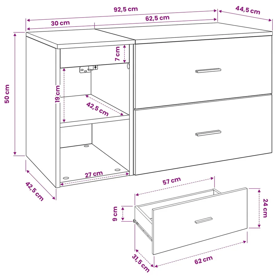 Ensemble de mobilier de salle de bain 2 pcs Chêne noir - 9