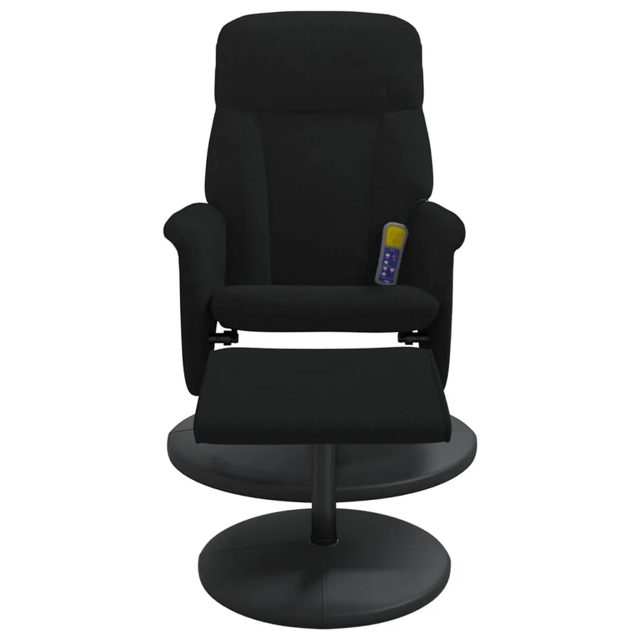 Fauteuil de massage inclinable avec repose-pied noir velours - 4