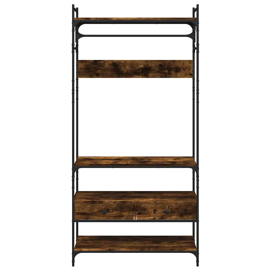 Armoire à tiroirs chêne fumé 89x39x184,5 cm bois d'ingénierie - 5