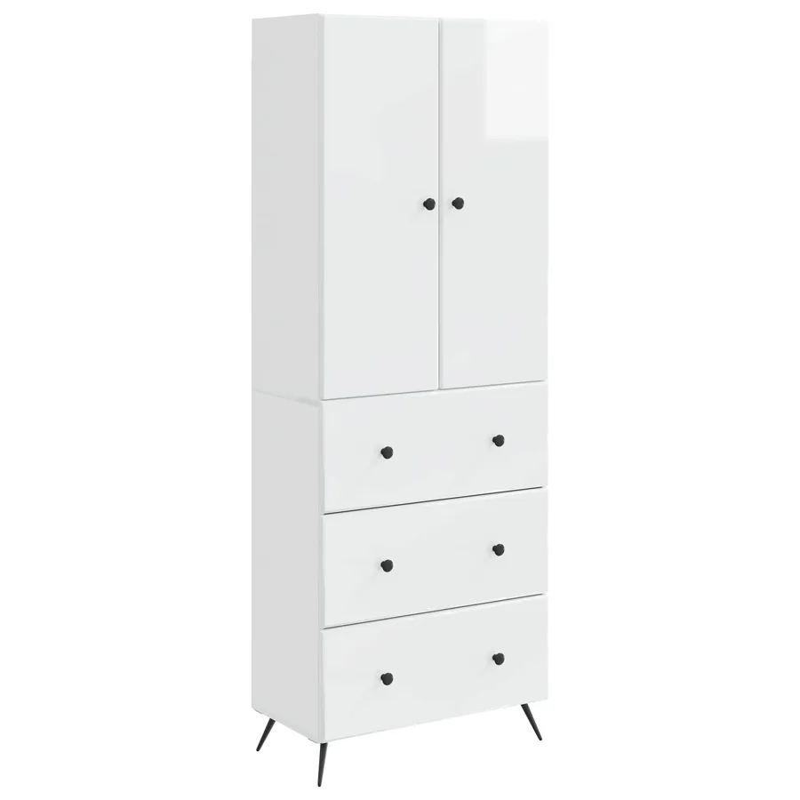 Ensemble de Meubles 2 pcs Blanc brillant 66 x 34,5 x 90 cm - 2
