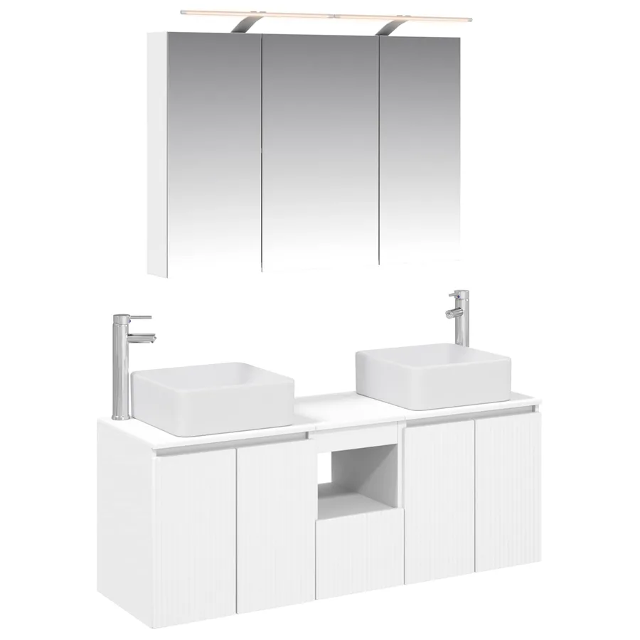 Ensemble d'armoire de salle de bain 4 pcs Blanc - 2