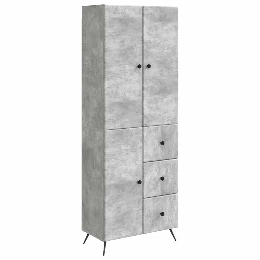 Ensemble de Meubles 2 pcs Gris béton Bois d'ingénierie - 2