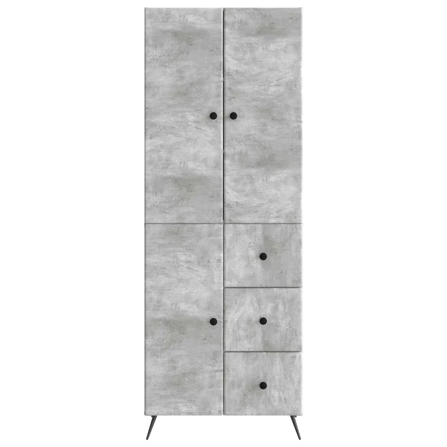 Ensemble de Meubles 2 pcs Gris béton Bois d'ingénierie - 5