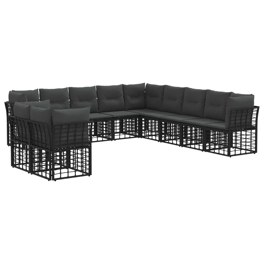 Ensemble de canapés d'extérieur Noir Polyester - 2