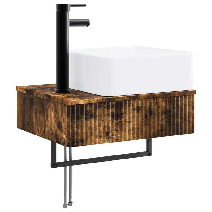 Ensemble de mobilier de salle de bain 5 pcs Chêne fumé - 7