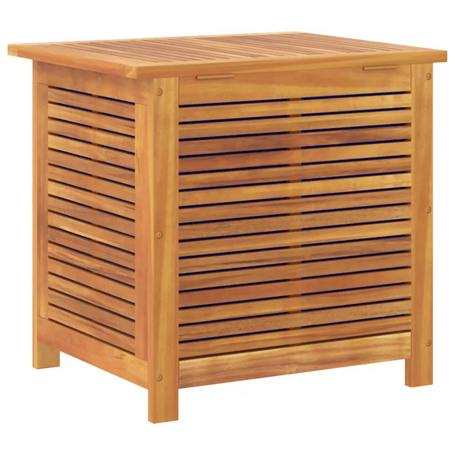 Boîte de rangement de jardin persiennes 60x50x56cm bois acacia - 9