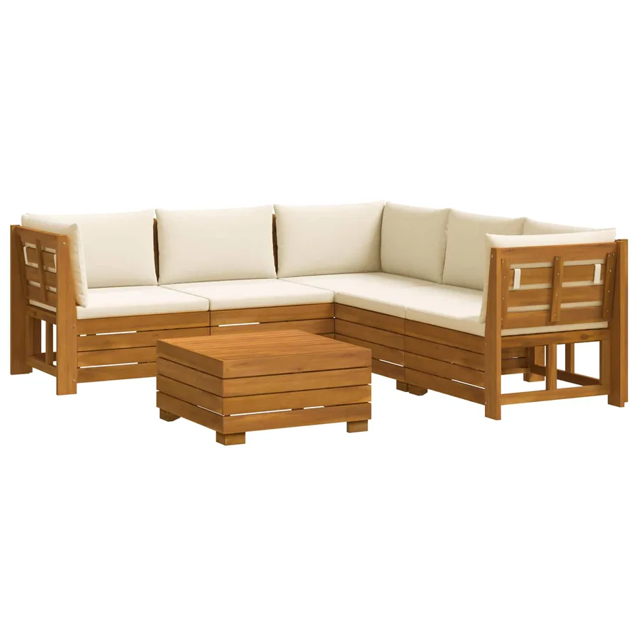 Ensemble de canapés d'extérieur avec coussin 6 Pièce Marron - 2