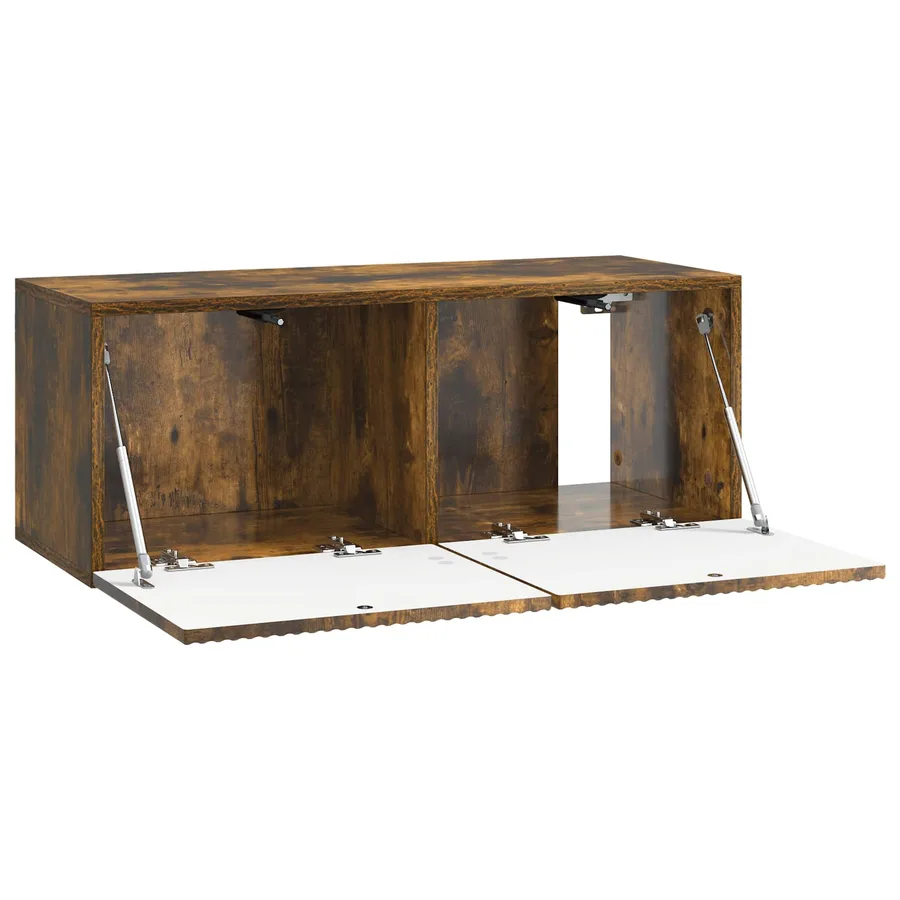 Meuble TV mural Chêne fumé 78,5 x 31 x 30 cm Bois d'ingénierie - 5