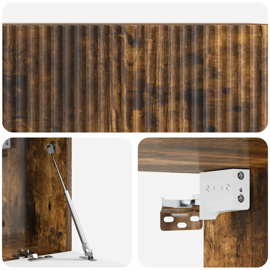Meuble TV mural Chêne fumé 78,5 x 31 x 30 cm Bois d'ingénierie - 9