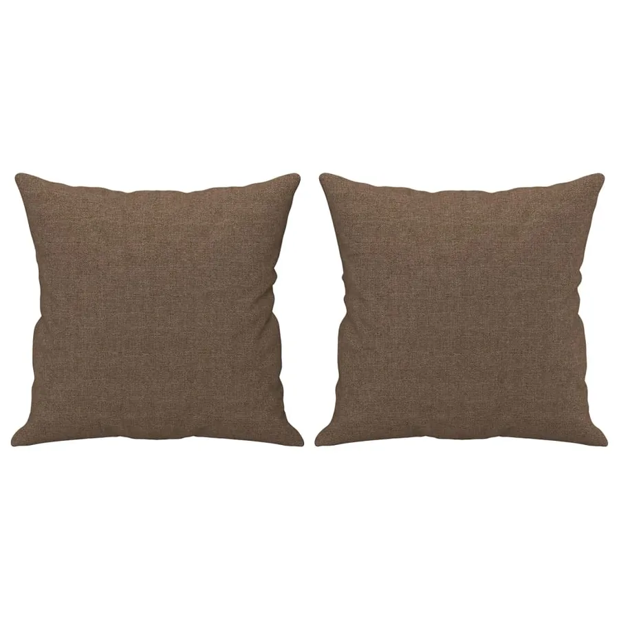 Ensemble de canapés 3 pcs avec coussins marron tissu - 7