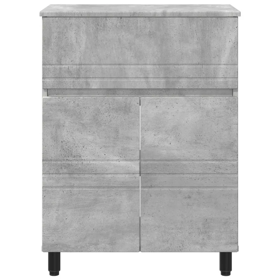 Unité de vanité de salle de bain Gris béton 60 x 35 x 80 cm - 5