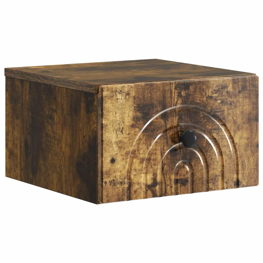 Cabinet de chevet mural Chêne fumé 33 x 34,5 x 20 cm - 2