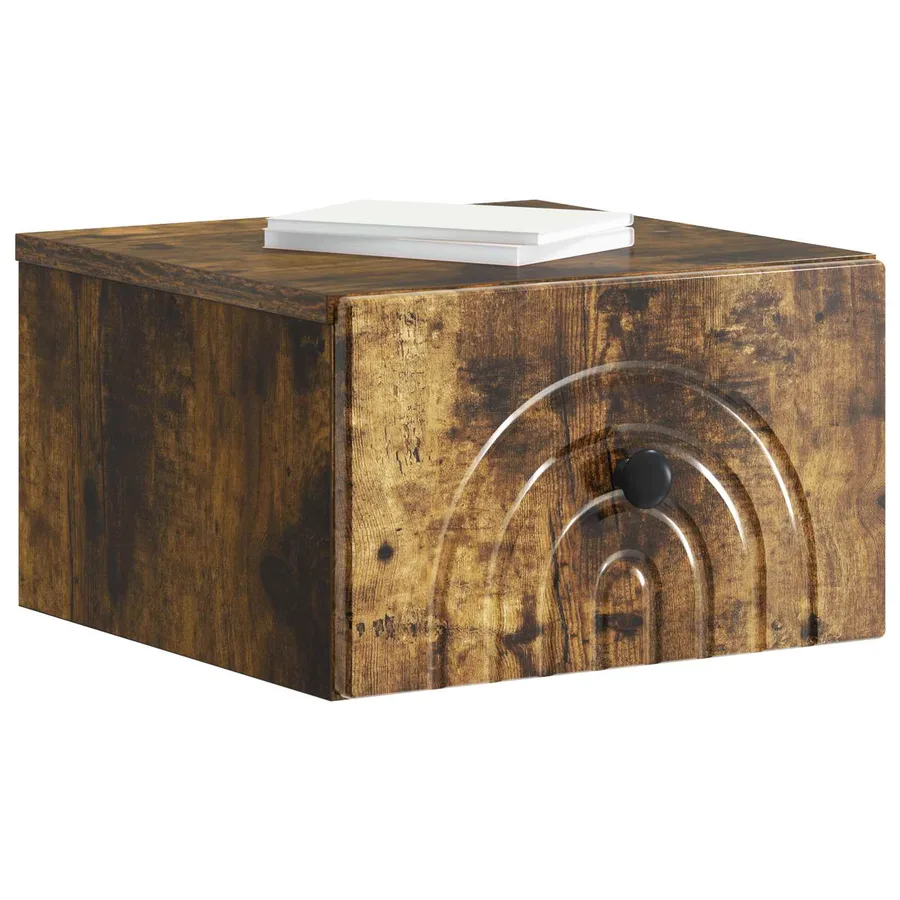 Cabinet de chevet mural Chêne fumé 33 x 34,5 x 20 cm - 3