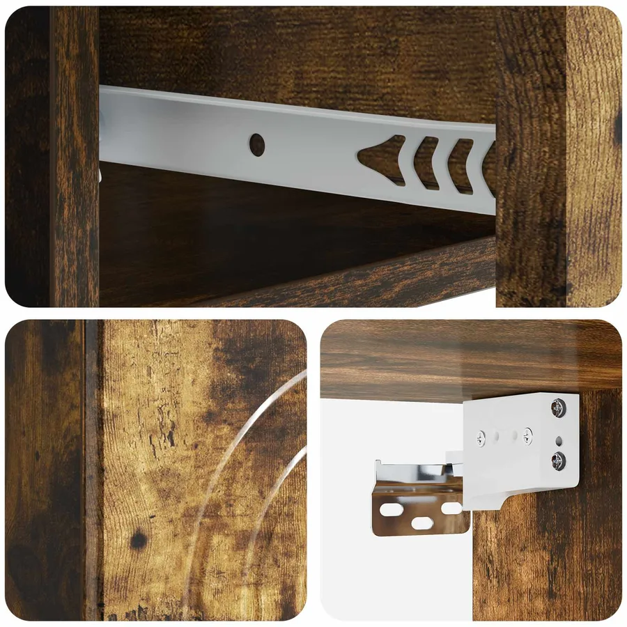 Cabinet de chevet mural Chêne fumé 33 x 34,5 x 20 cm - 8