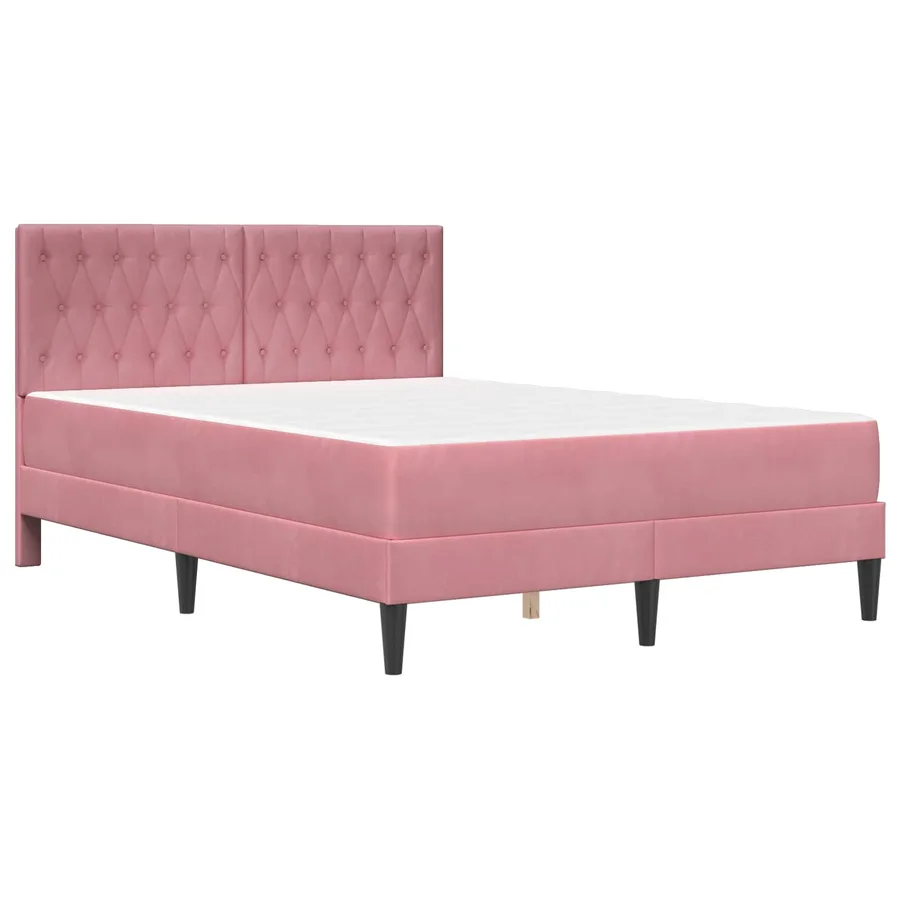 Cadre de lit avec matelas Rose 140 x 190 cm Velours - 3